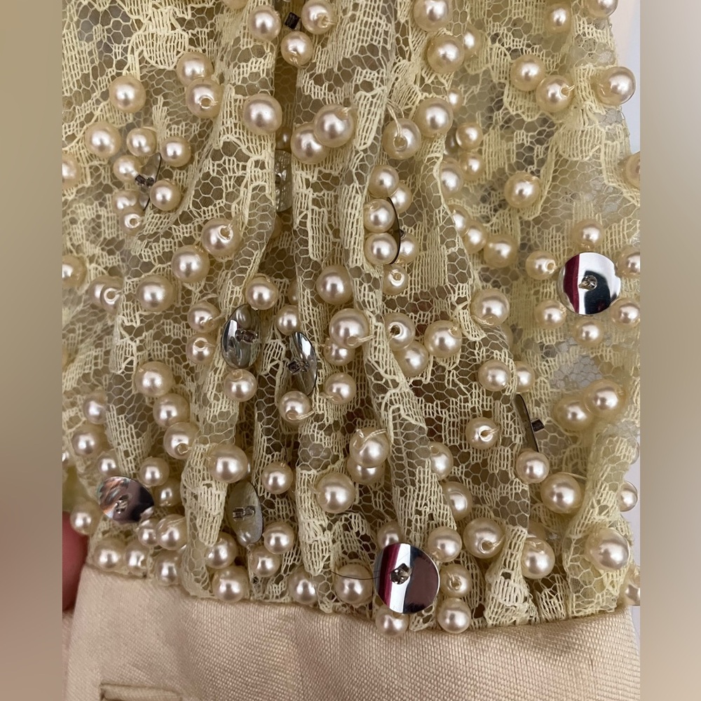 60’s inspired vintage mini dress with GORGEOUS beaded sleeves! - Picture 2 of 3
